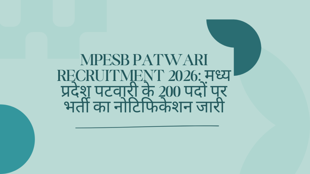 MPESB Patwari Recruitment 2026